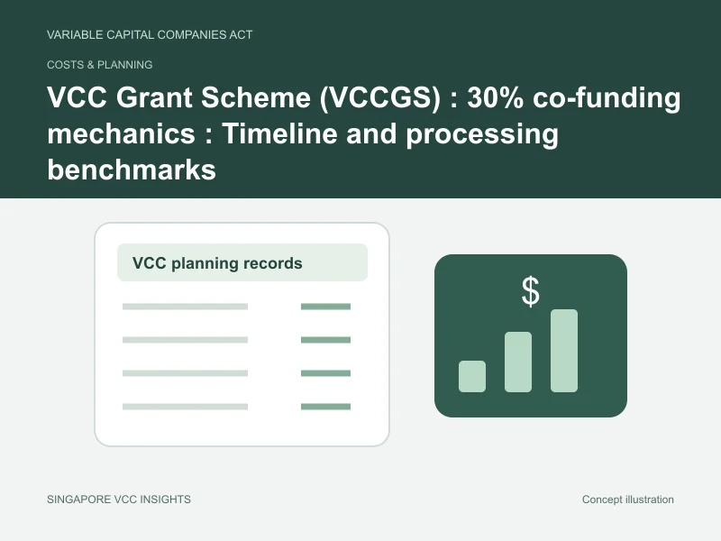 Costs & planning illustration for VCC Grant Scheme (VCCGS) : 30% co-funding mechanics : Timeline and processing benchmarks