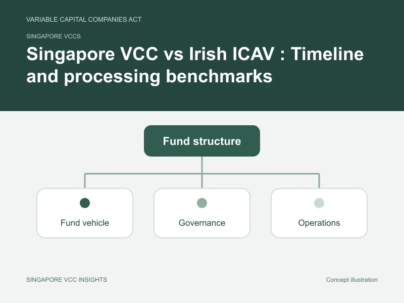 Singapore VCCs illustration for Singapore VCC vs Irish ICAV : Timeline and processing benchmarks