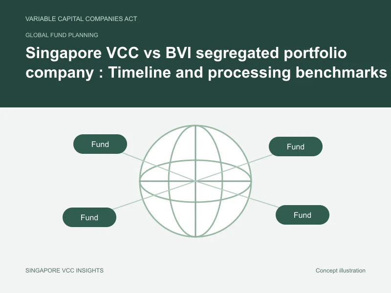 Global fund planning illustration for Singapore VCC vs BVI segregated portfolio company : Timeline and processing benchmarks