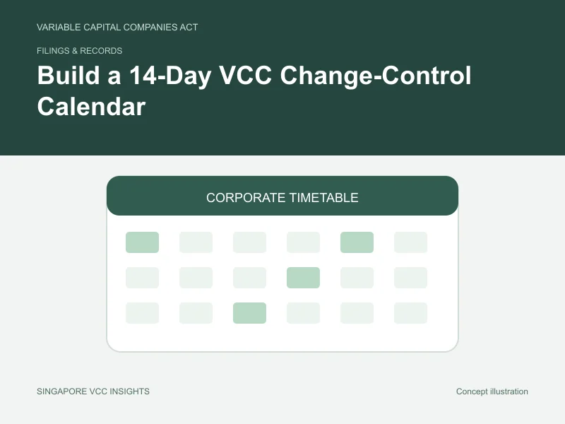 Filings & records illustration for Build a 14-Day VCC Change-Control Calendar