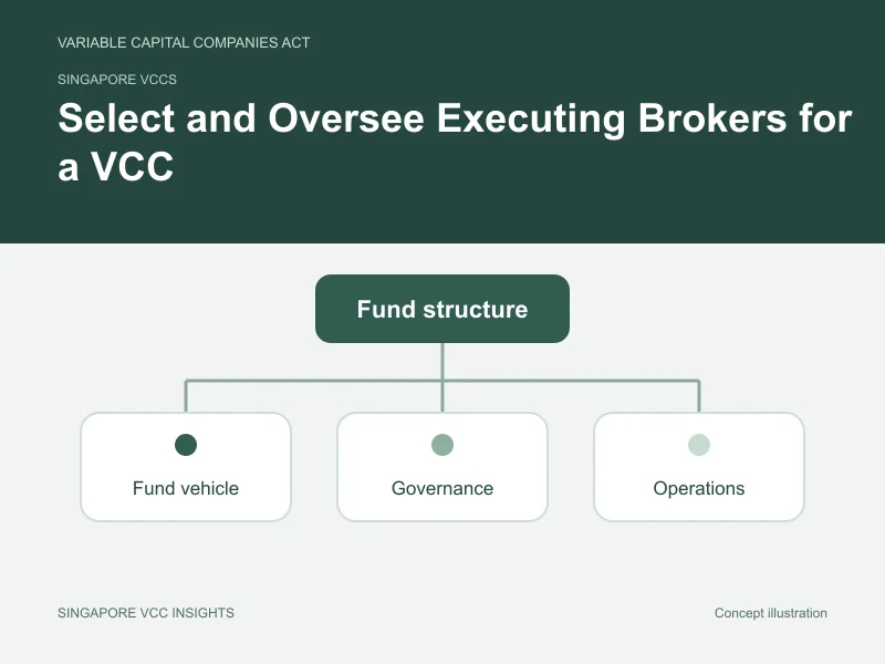 Singapore VCCs illustration for Select and Oversee Executing Brokers for a VCC