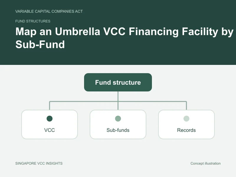 Fund structures illustration for Map an Umbrella VCC Financing Facility by Sub-Fund
