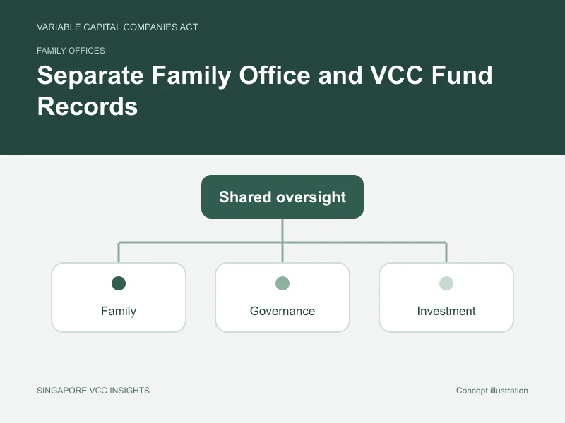 Family offices illustration for Separate Family Office and VCC Fund Records