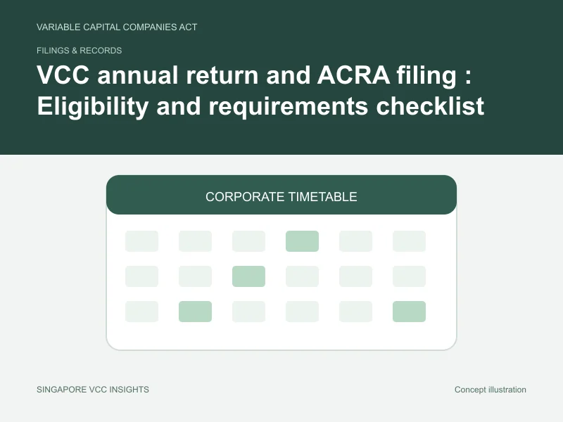 Filings & records illustration for VCC annual return and ACRA filing