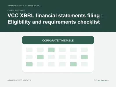 Filings & records illustration for VCC XBRL financial statements filing