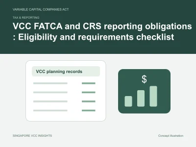 Tax & reporting illustration for VCC FATCA and CRS reporting obligations