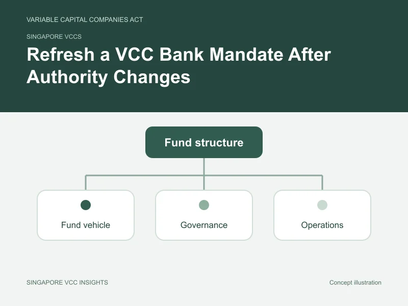 Singapore VCCs illustration for Refresh a VCC Bank Mandate After Authority Changes
