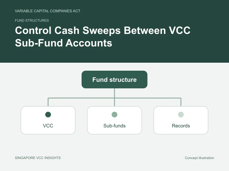 Fund structures illustration for Control Cash Sweeps Between VCC Sub-Fund Accounts