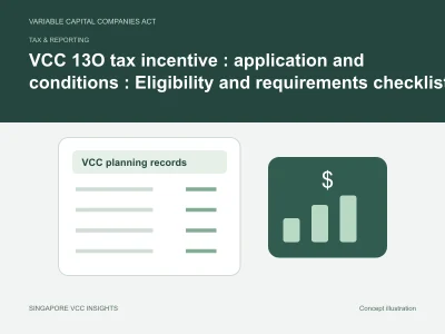 Tax & reporting illustration for VCC 13O tax incentive : application and conditions