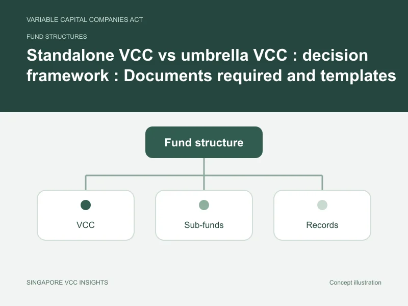 Fund structures illustration for Standalone VCC vs umbrella VCC : decision framework
