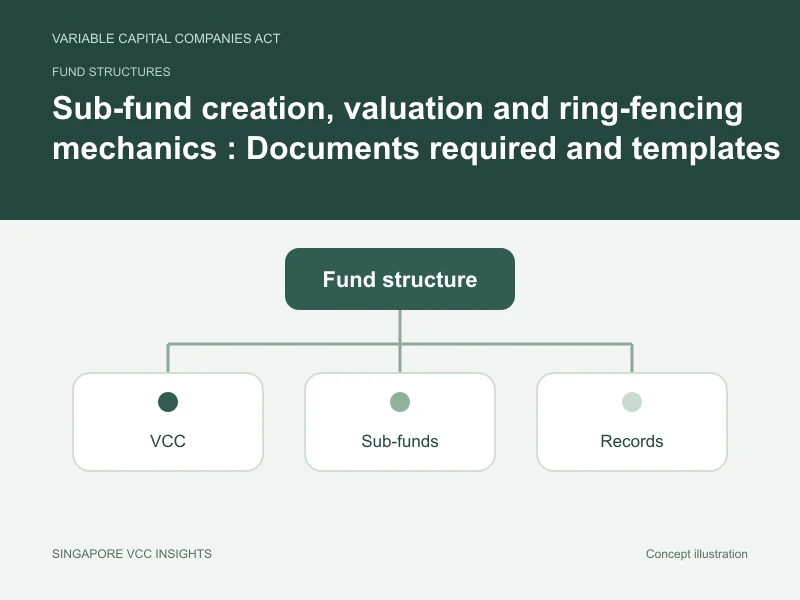 Fund structures illustration for Sub-fund creation, valuation and ring-fencing mechanics