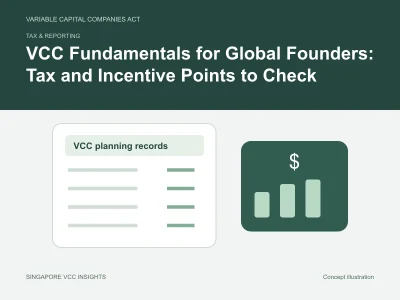 Tax & reporting illustration for VCC Fundamentals for Global Founders: Tax and Incentive Points to Check