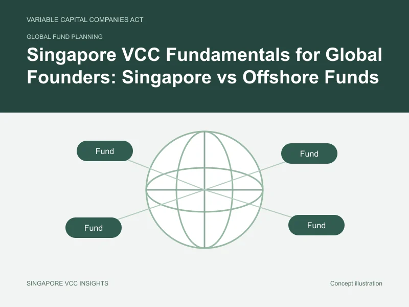 Global fund planning illustration for Singapore VCC Fundamentals for Global Founders: Singapore vs Offshore Funds