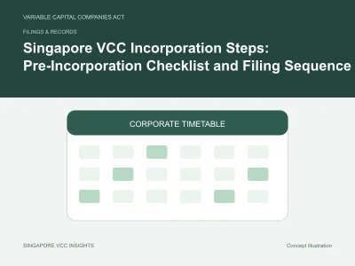 Filings & records illustration for Singapore VCC Incorporation Steps: Pre-Incorporation Checklist and Filing Sequence