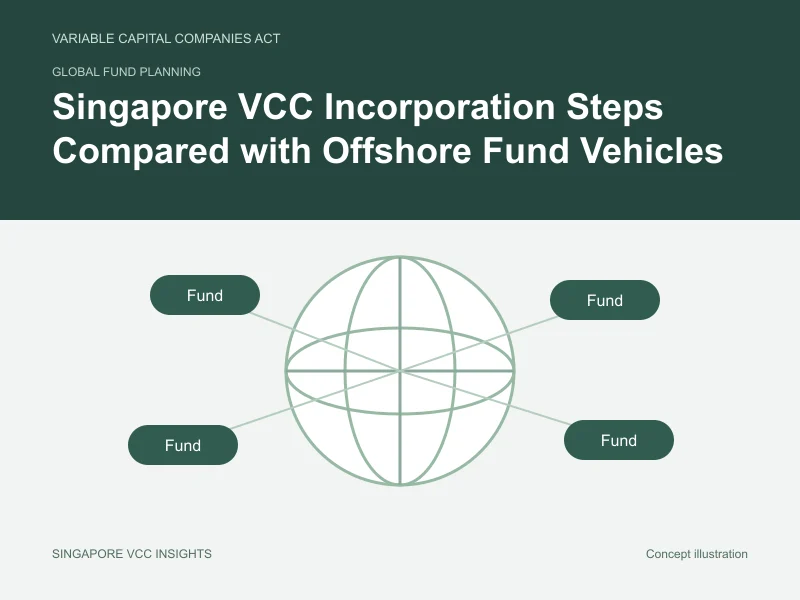 Global fund planning illustration for Singapore VCC Incorporation Steps Compared with Offshore Fund Vehicles