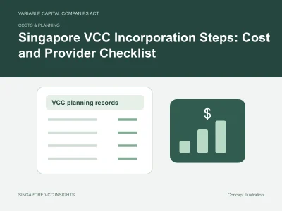 Costs & planning illustration for Singapore VCC Incorporation Steps: Cost and Provider Checklist