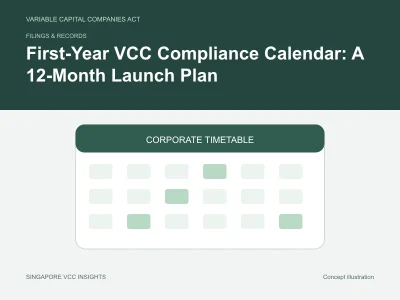 Filings & records illustration for First-Year VCC Compliance Calendar: A 12-Month Launch Plan