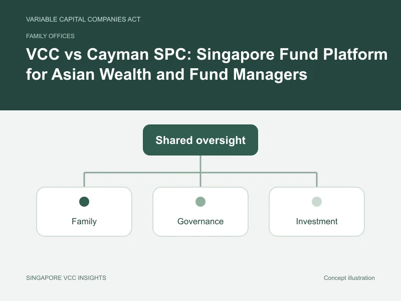 Family offices illustration for VCC vs Cayman SPC: Singapore Fund Platform for Asian Wealth and Fund Managers