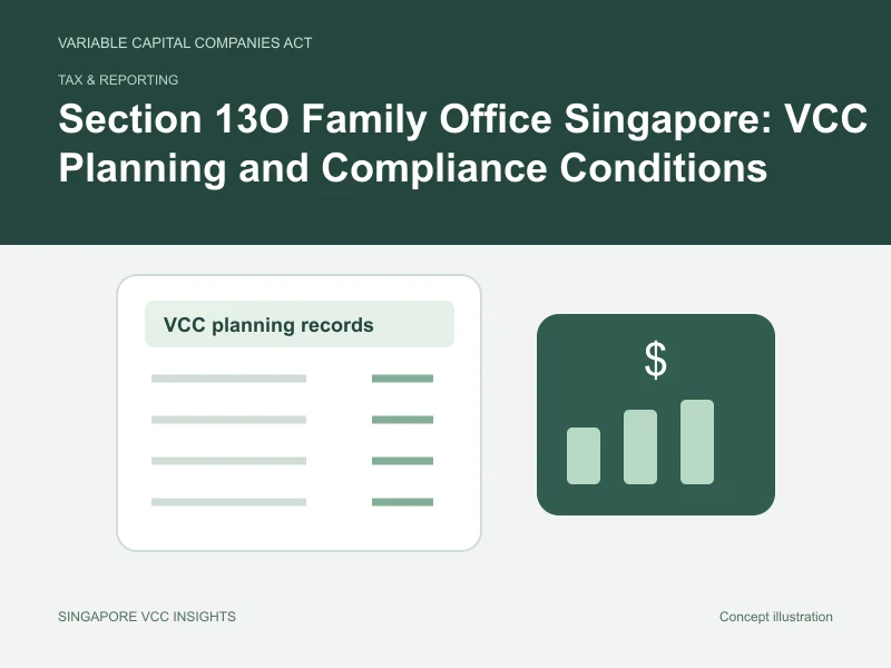 Tax & reporting illustration for Section 13O Family Office Singapore: VCC Planning and Compliance Conditions