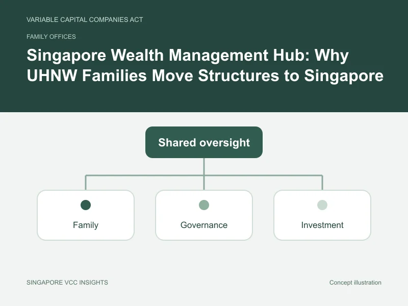 Family offices illustration for Singapore Wealth Management Hub: Why UHNW Families Move Structures to Singapore