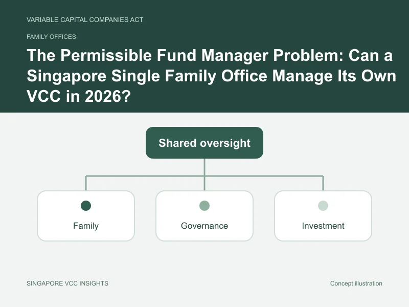 Family offices illustration for The Permissible Fund Manager Problem: Can a Singapore Single Family Office Manage Its Own VCC in 2026?