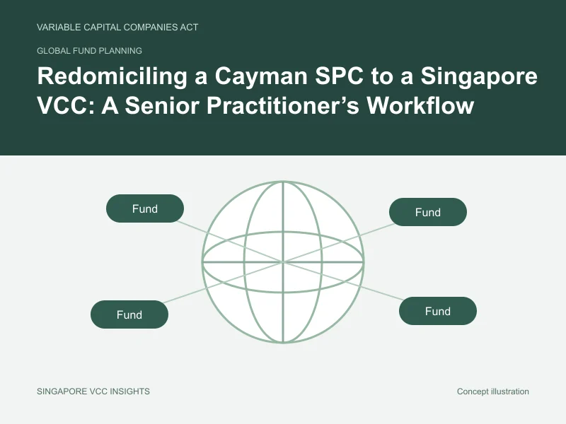 Global fund planning illustration for Redomiciling a Cayman SPC to a Singapore VCC: A Senior Practitioner’s Workflow